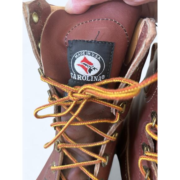 Carolina Logger Boots Mens 8 D Brown Leather Work Composite Toe Oil Resistant - Picture 8 of 13